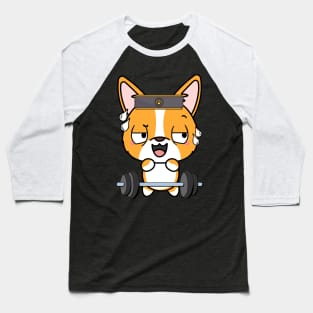 Funny corgi is exercising Baseball T-Shirt